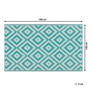Beliani Tapis En Matériaux Synthétiques Bleu 180x120cm Authentic Original licence 18
