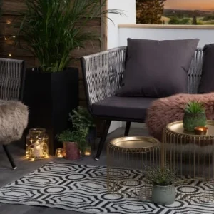 Beliani Tapis En Matériaux Synthétiques Noir 180x90cm site pas cher 12