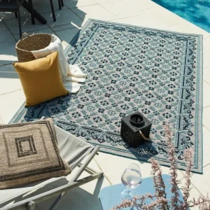 à prix d'occasion Nazar Tapis Extérieur Motif Ottoman Bleu Et Gris – 200X290 8