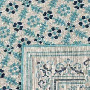 à prix d'occasion Nazar Tapis Extérieur Motif Ottoman Bleu Et Gris – 200X290 10
