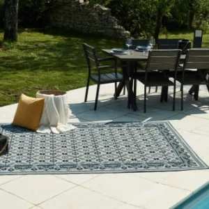 à prix d'occasion Nazar Tapis Extérieur Motif Ottoman Bleu Et Gris – 200X290 12