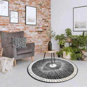 meilleur service Un Amour De Tapis Tapis Extérieur Noir 120×120 Rond 18
