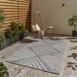 Top ventes STUDIO DECO Tapis Extérieur Tissé Plat Gris Et Greige 140x200cm 9